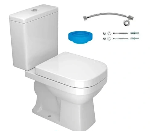 Kit Quadra Deca branco com caixa acoplada e acessórios